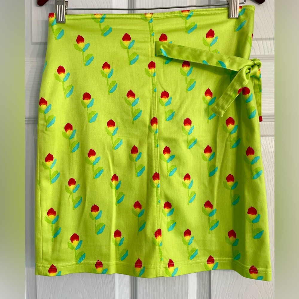 Rare! Vintage Versace Green Tulip Skirt